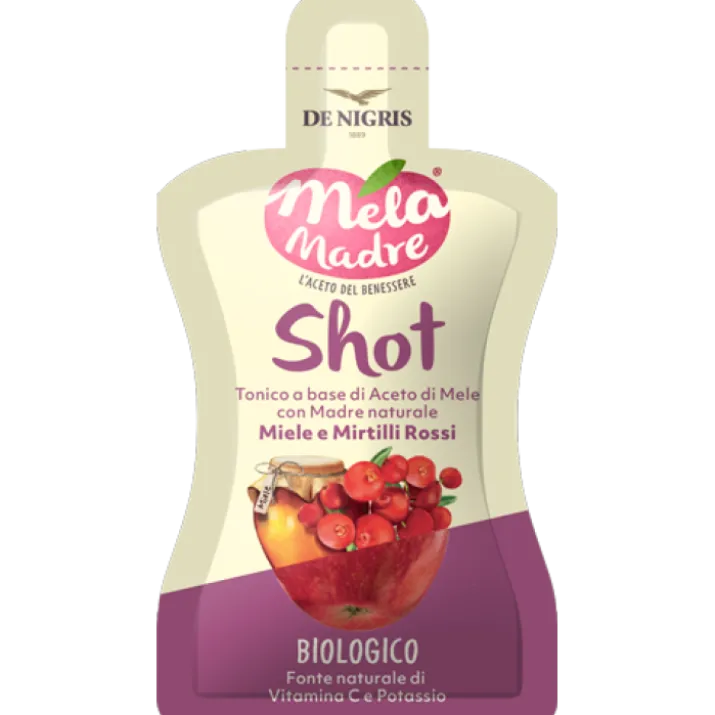 Aceto di Mela Madre Shot Miele e Mirtili Rossi De Nigris 30ml