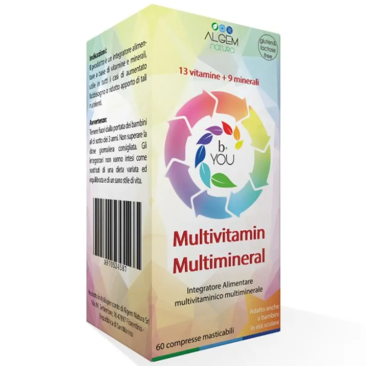 Algem B-You Multivitamin Multimineral Integratore Alimentare 60 Compresse