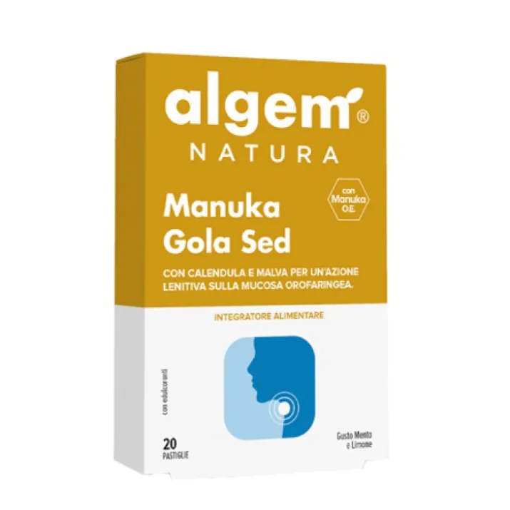 Algem Manuka Gola Sed Integratore Alimentare 20 Pastiglie Balsamiche Gusto Menta E Limone