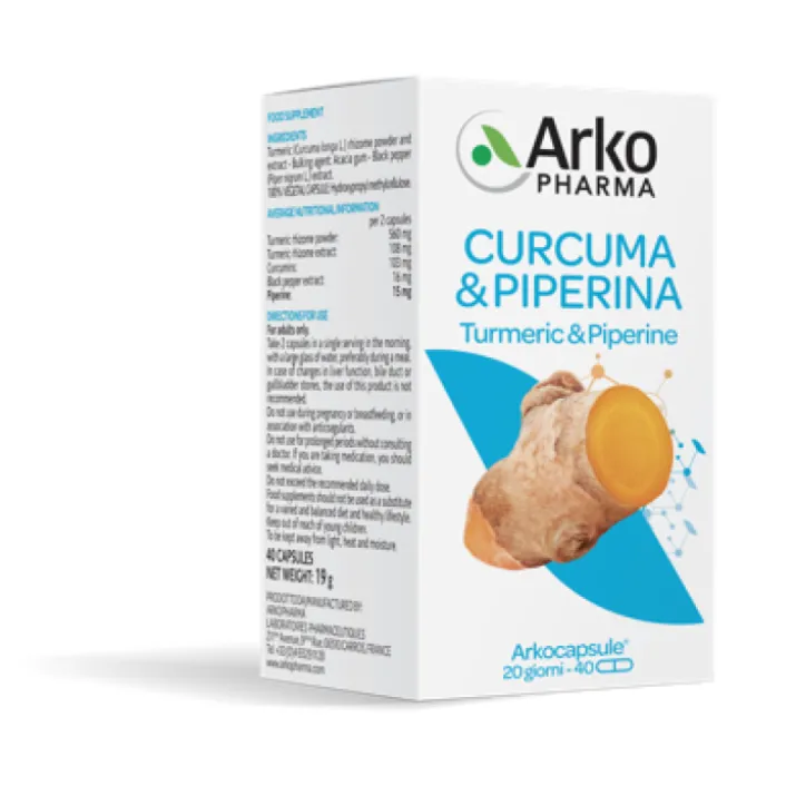 Arkcapsule Curcuma & Piperina Arkopharma 130 Capsule