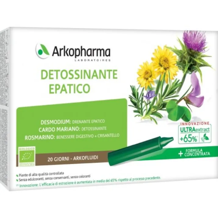Arkofluidi Us Detossinante Integratore Alimentare 20 Fiale
