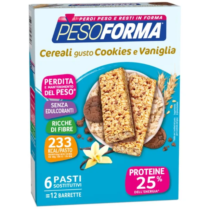 Barrette Cereali Gusto Cookies e Vaniglia Pesoforma® 12 Barrette