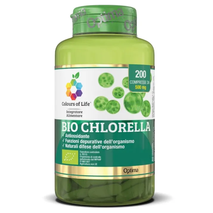 Bio Chlorella Colours of Life Optima 200 Compresse