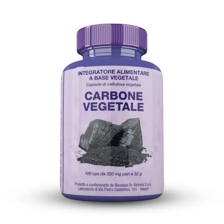 Biosalus® Carbone Vegetale Integratore Alimentare 100 Capsule