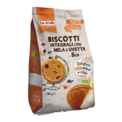 Biscotti Integrali Con Mela E Uvetta Bio Fior Di Loto 300g