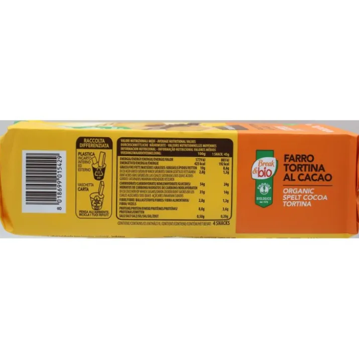 Break&Bio Farro Tortina Al Cacao Probios 4x45g