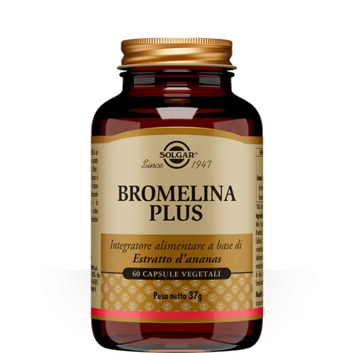 Bromelina Plus Solgar 60 Capsule Vegetali