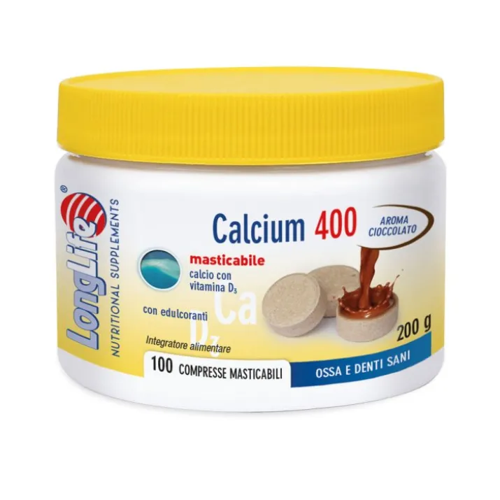 Calcium 400 Cioccolato LongLife 100 Compresse Masticabili