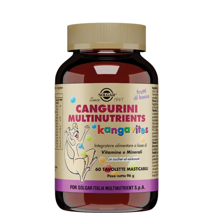 Cangurini Multinutrients Kangavites Frutti Di Bosco Solgar 60 Tavolette Masticabili