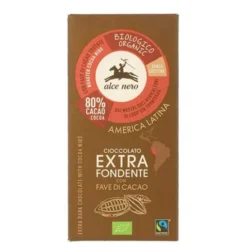 Cioccolato Extra Fondente Con Fave Di Cacao Biologico Alce Nero 100g