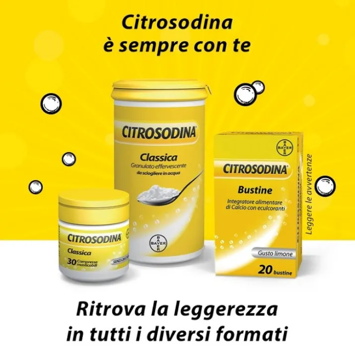 Citrosodina Effervescente Digestivo con Calcio al Limone 20 Bustine