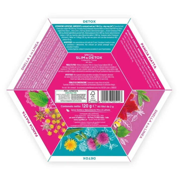 Cofanetto Tisane Slim&Detox Equilibra® 60 Filtri