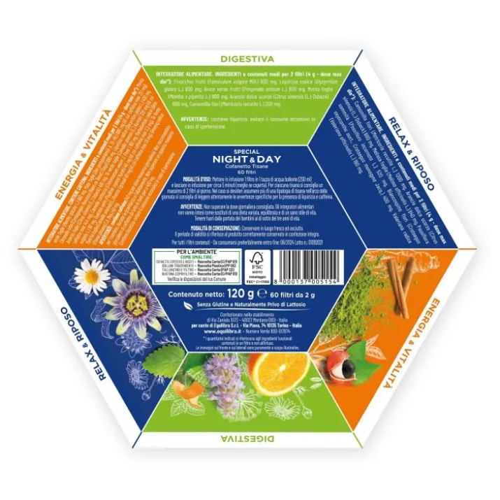 Cofanetto Tisane Special Night&Day Equilibra® 60 Filtri