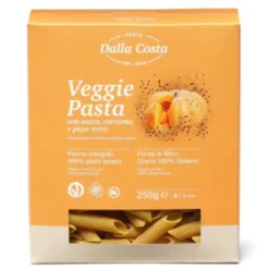 Dalla Costa Pasta Vegana Veggie Orange Penne Semola Integrale Con Zucca