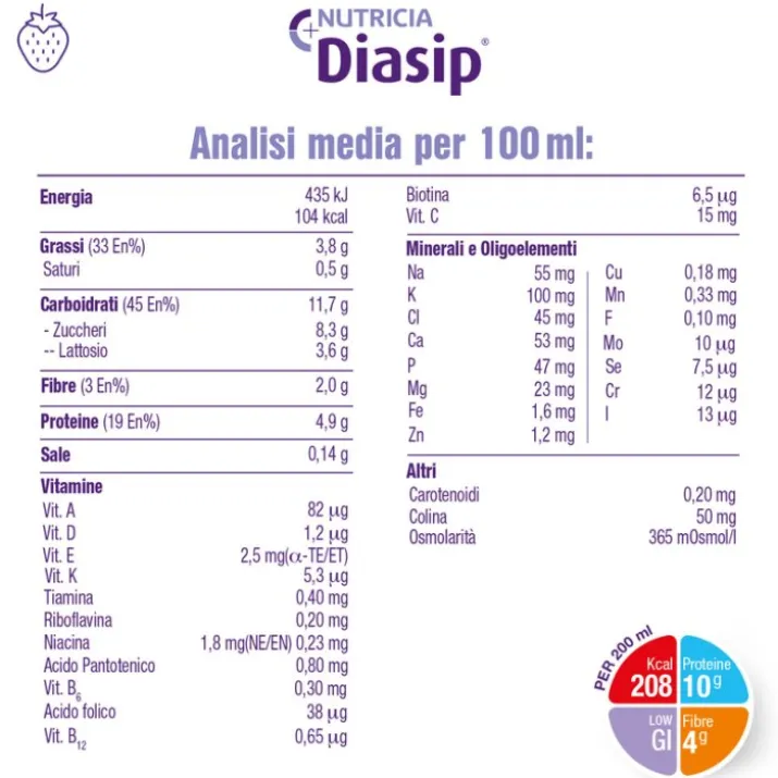 Diasip Fragola Nutricia 4x200ml
