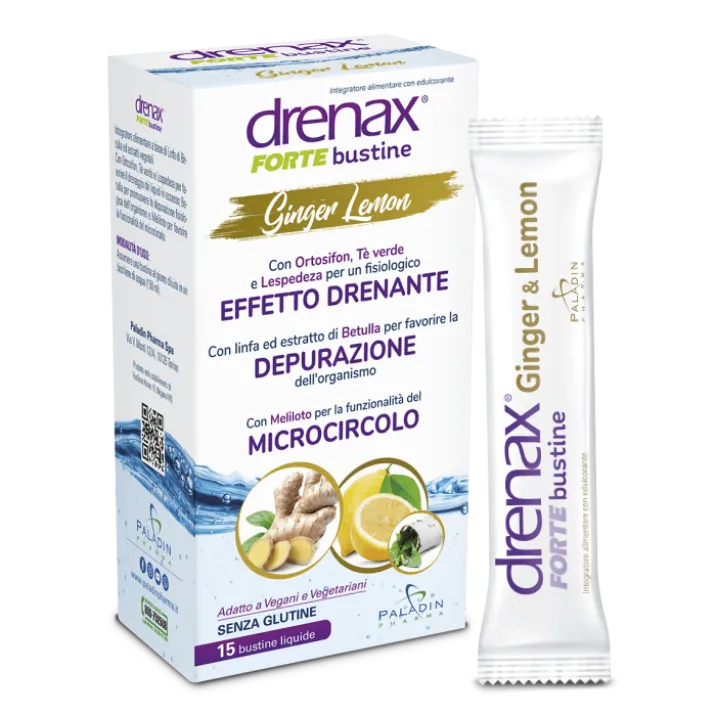 Drenax Forte Ginger Lemon Paladin Pharma 15 Stick Pack