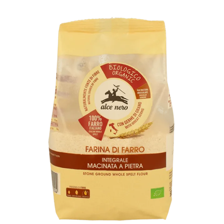 Farina Integrale Di Farro Biologica Macinata A Pietra Alce Nero 500g