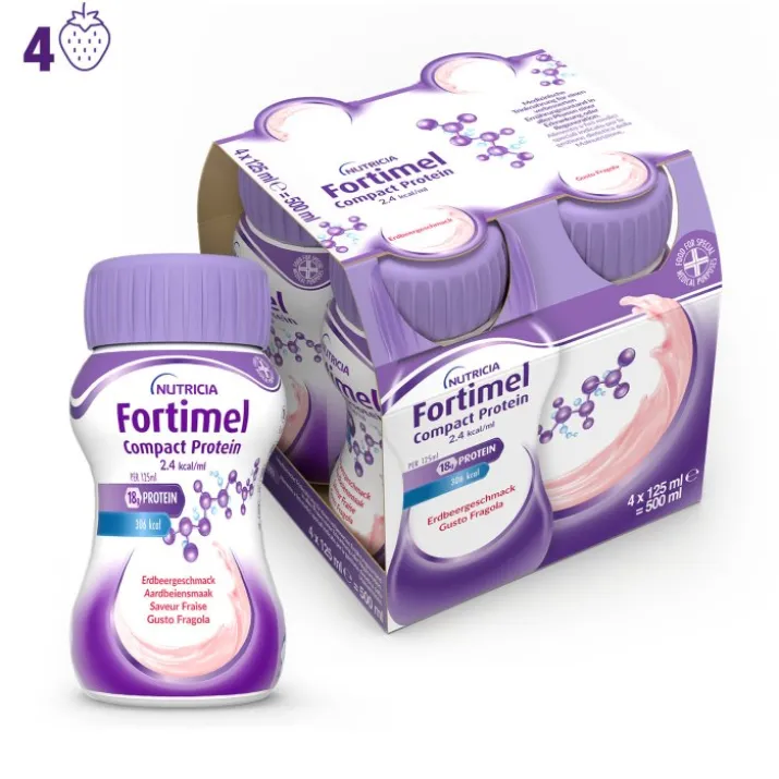 Fortimel Compact Protein Fragola Nutricia 4x125ml