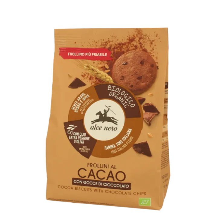 Frollini Al Cacao Con Gocce Di Cioccolato Biologico Alce Nero 300g