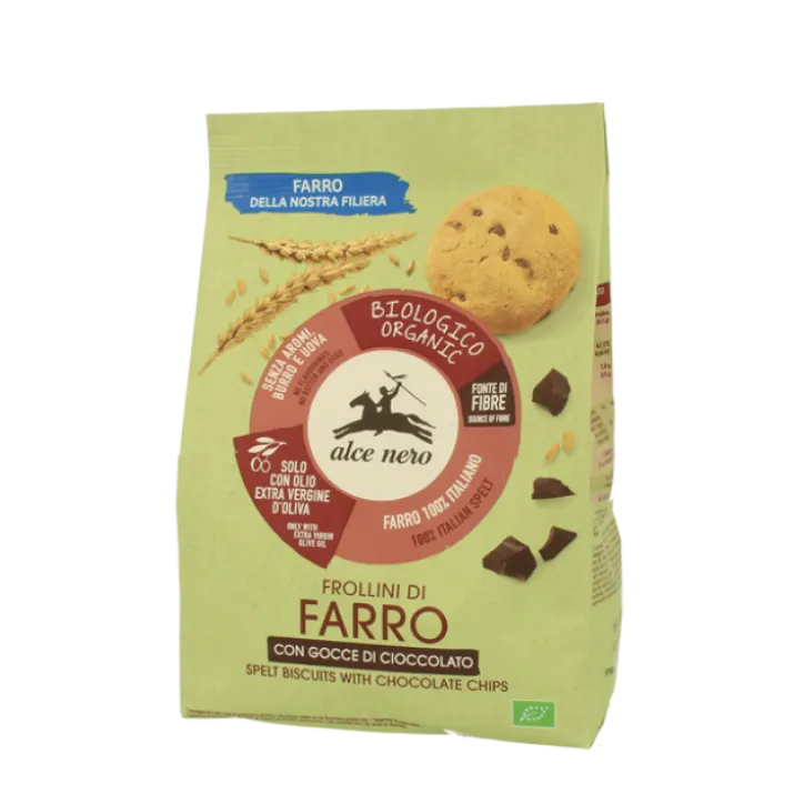 Frollini Di Farro Con Gocce Di Cioccolato Biologici Alce Nero 300g