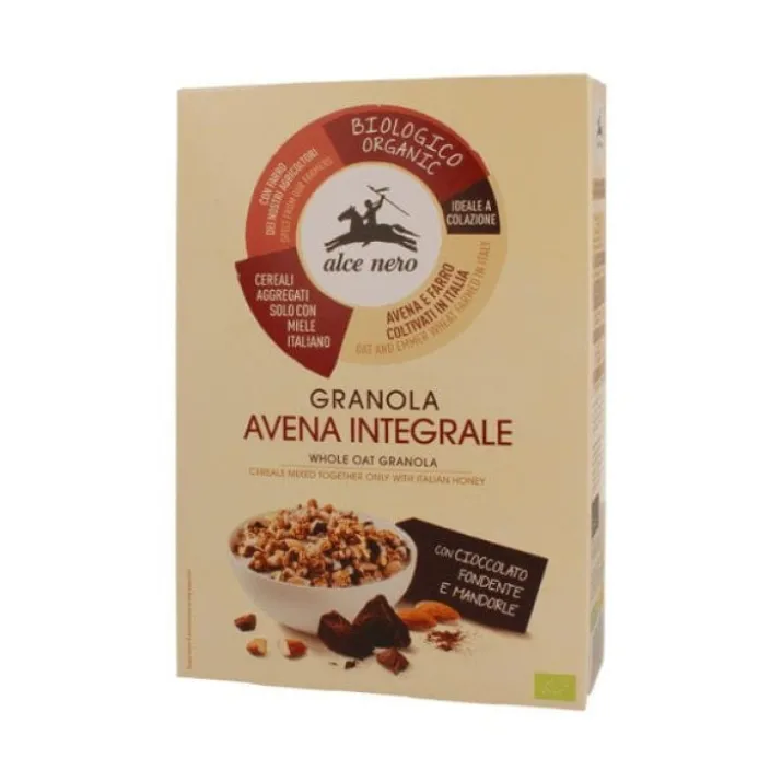 Granola Avena Integrale Cioccolato/Madorle Alce Nero 300g
