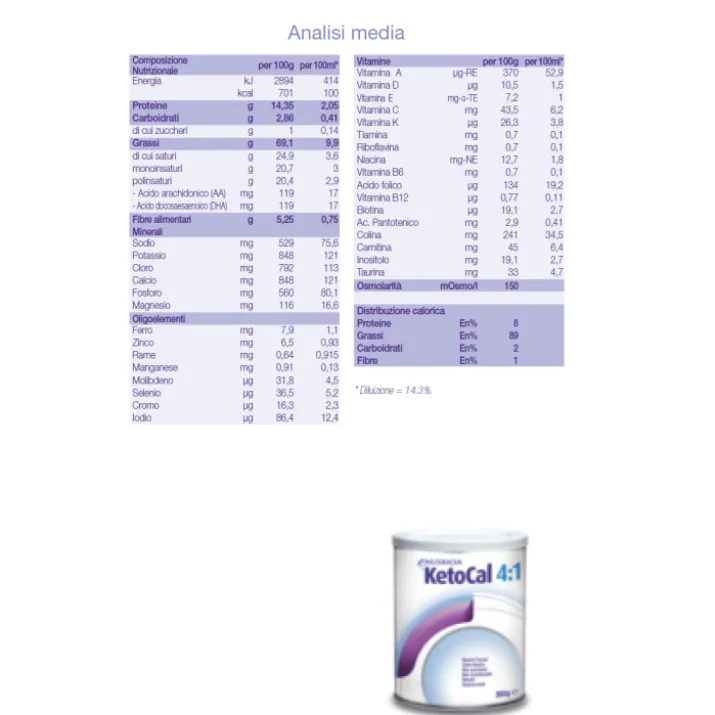 Ketocal 4:1 Gusto Vaniglia Nutricia 300g