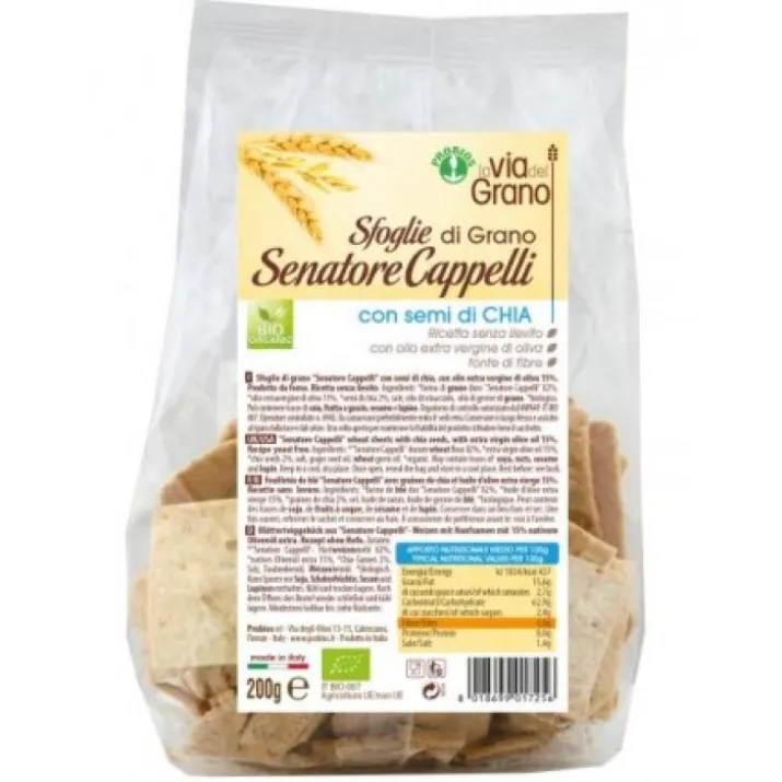 La Via Del Grano Sfoglie Di Grano Senatore Cappelli Con Semi Di Chia Probios 200g
