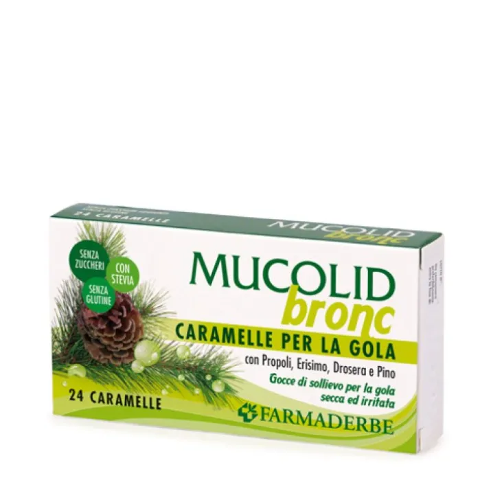 Mucolid Bronc Caramelle Per La Gola Farmaderbe 24 Caramelle
