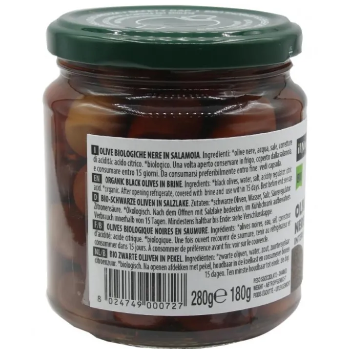 Olive Nere In Salamoia Il Nutrimento Bio 280g