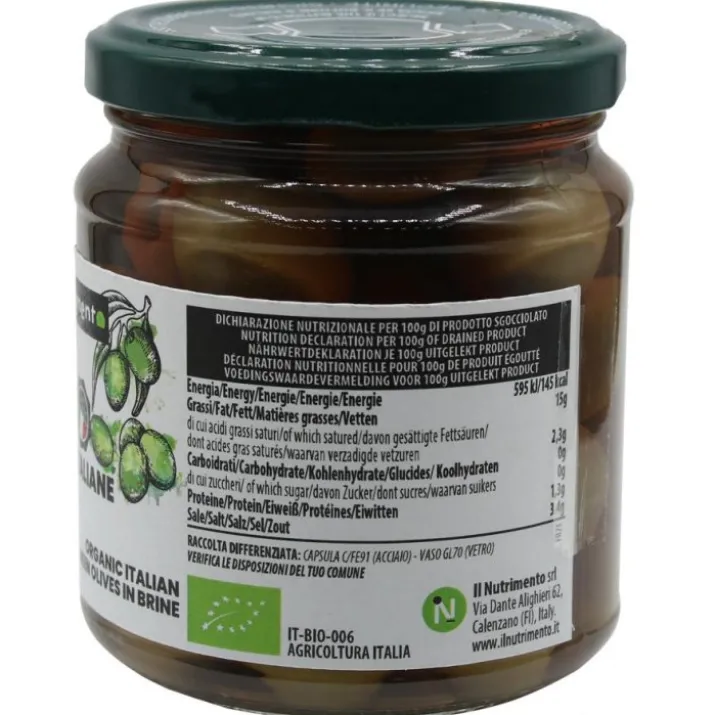 Olive Verdi In Salamoia Il Nutrimento Bio 280g