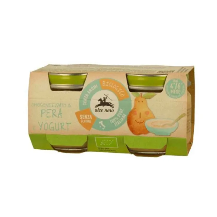 Omogeneizzato Pera E Yogurt Biologico Alce Nero 2x80g