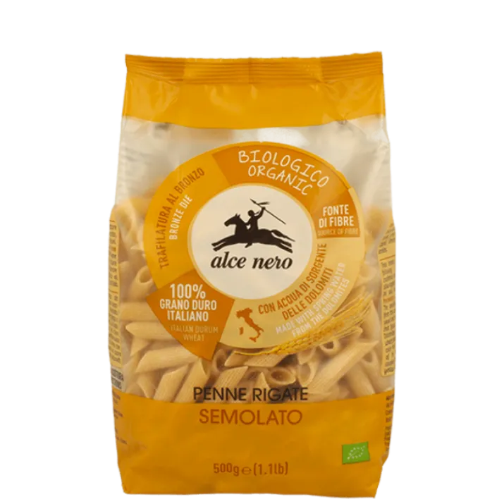 Penne Rigate Di Semolato Di Grano Duro Biologiche Alce Nero 500g