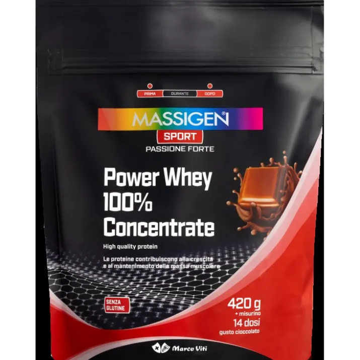 Power Whey 100% Concentrate Cioccolato Massigen Sport 420g