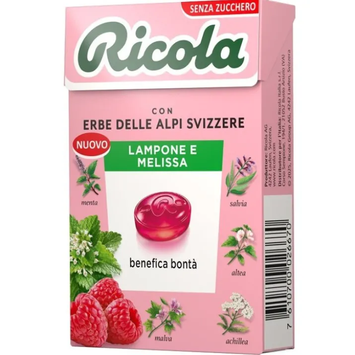 Ricola Caramelle Lampone e Melissa per Gola e Alito Fresco 50 g