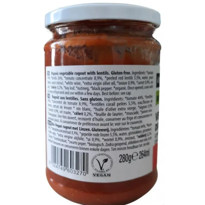 Vegan Ragù Di Lenticchie Il Nutrimento 280g